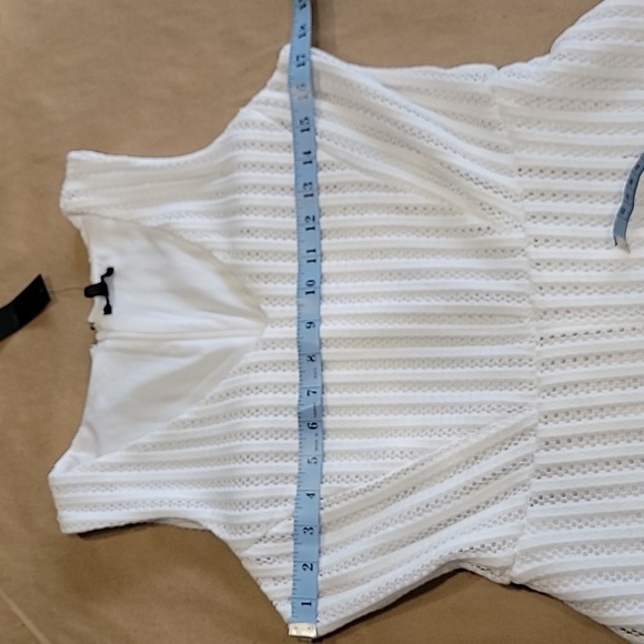 Apt. 9 Size 10 White Sleeveless V-Neck Fit & Flare Mesh/Lace Dress, NEW with Tag - Picture 8 of 16